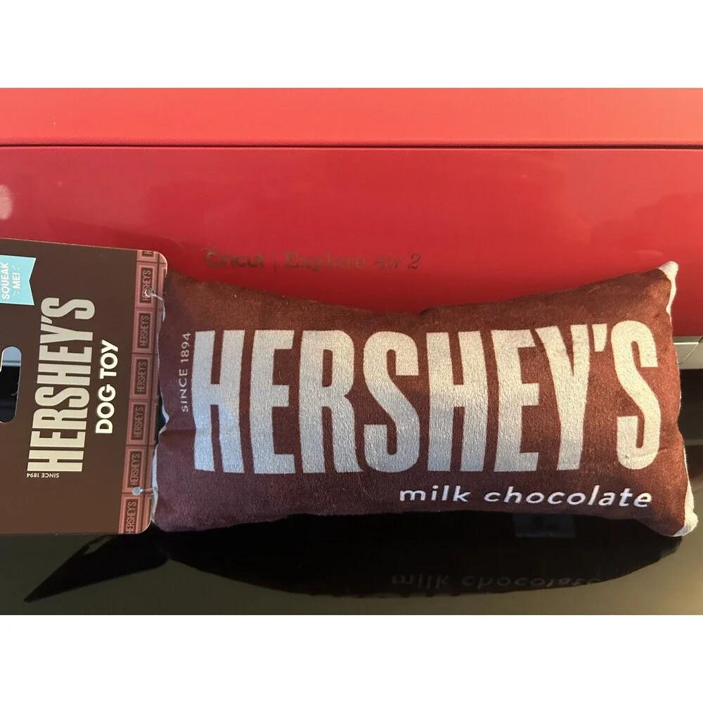 Hershey's Milk Chocolate Candy Bar Plush Dog Toy Crinkle Filling  Squeak